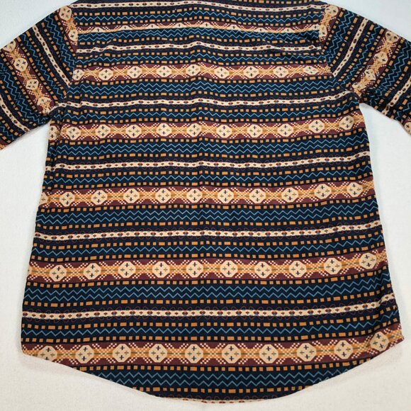 Roark Shirt Men's M Multicolor Aztec Flannel 100% Cotton Pocket Logo Button Down - Picture 10 of 16